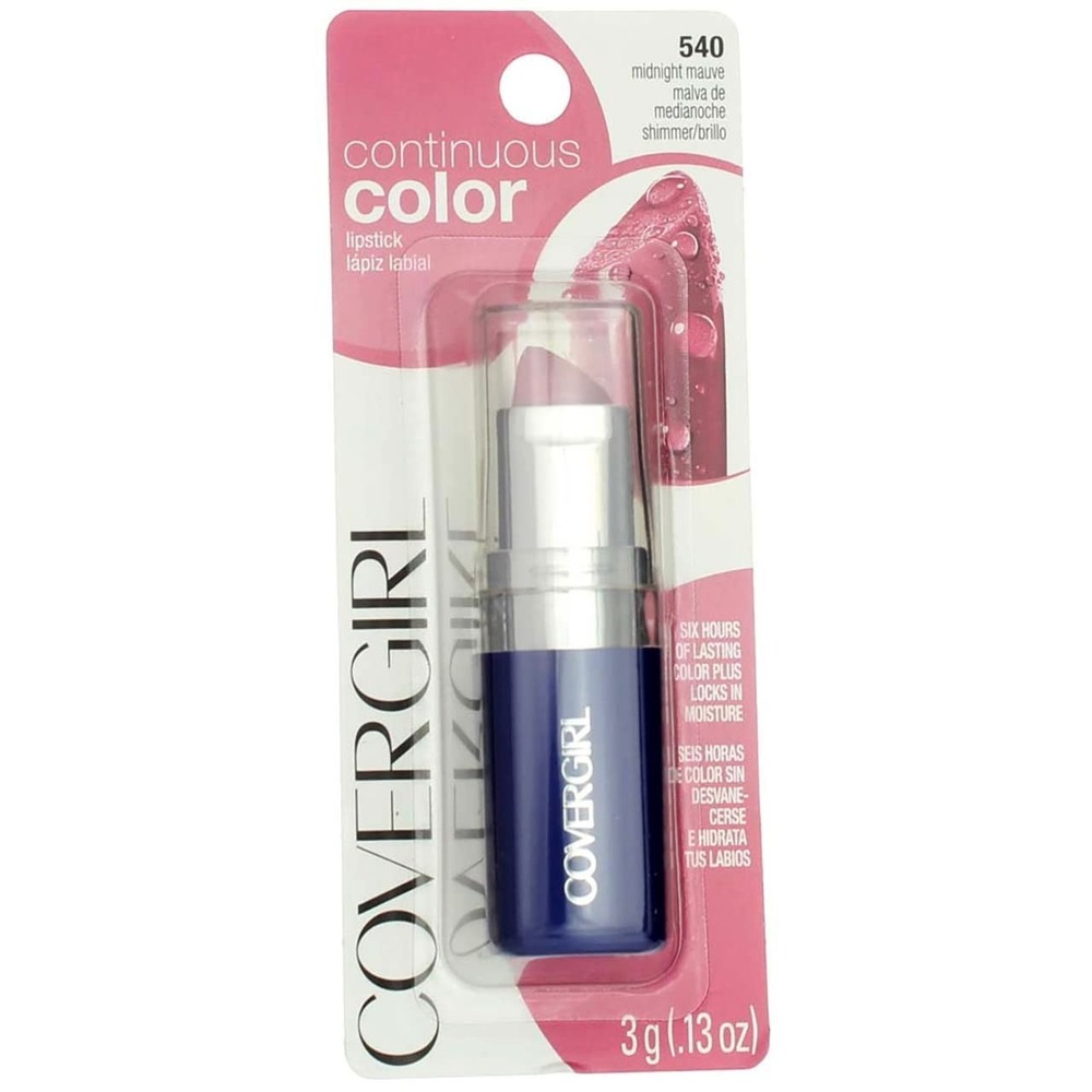 CoverGirl Continuous Color Lipstick 540 Midnight Mauve Cream Lip Color 0.13 oz N